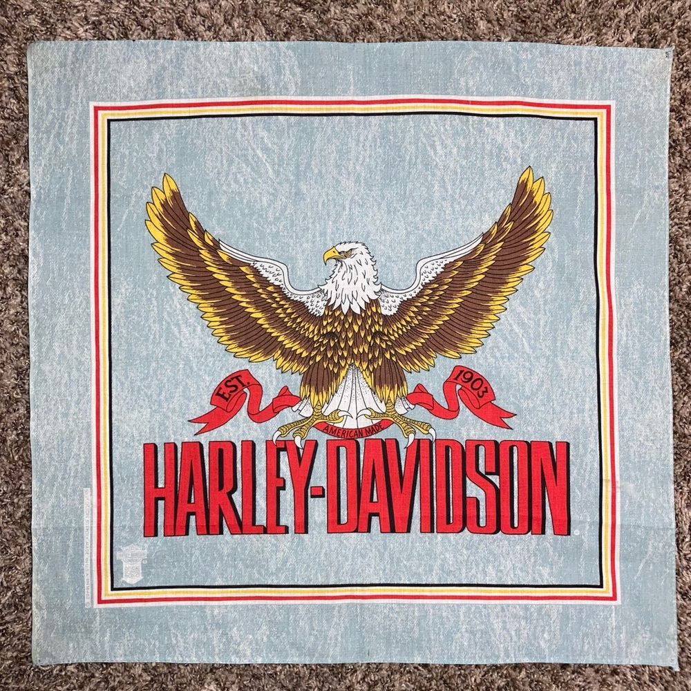 Vintage Eagle Harley Davidson Bandana/Handkerchief
